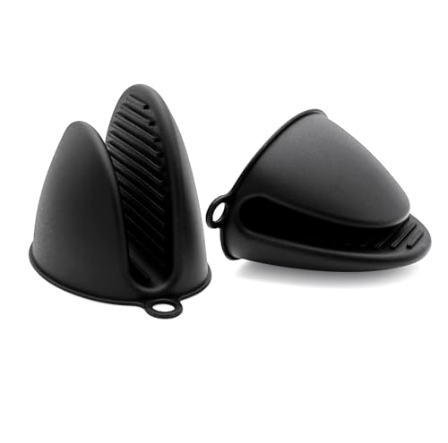 JZK 1 Paire Maniques Cuisine Silicone résistant à la Chaleur Gant Cuisine Anti Chaleur pour friteuse à air Chaud, Micro-Ondes et Mini Four manique Anti...