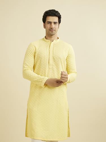 Image of Manyavar Men's Chikankari Kurta Set (2pcs)
