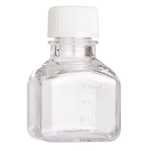 Celltreat 229789 250mL Media Bottle, Square, PET, Individually Wrapped, Sterile