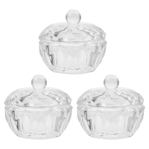 Set de 3 recipientes de cristal para arte de uñas