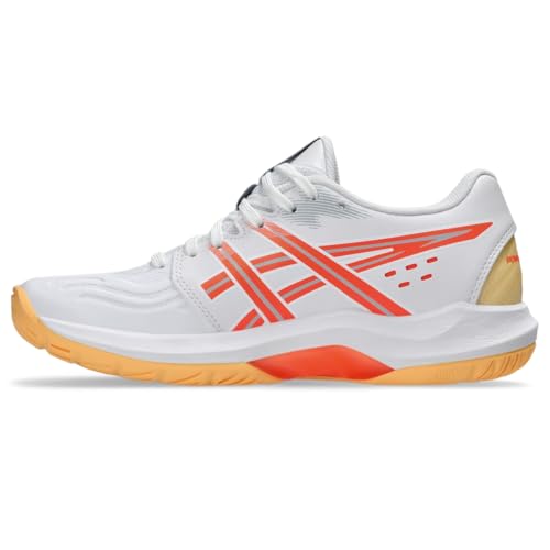 ASICS ASICS Women's POWERBREAK FlyteFoam Handball Shoe, 9.5, White/Vivid Coral