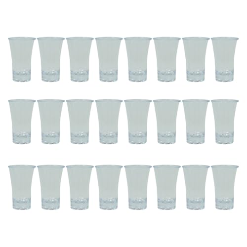Xnuiasqe Gobelets en Polystyrène 24 Pièces 30 ML pour Spiritueux, Cocktails - Design Ombre Multicolore Transparent