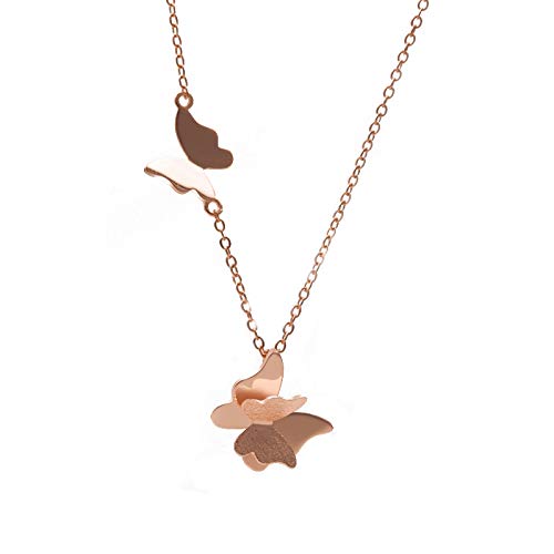 Collier argent 925 plaqué or 18k Butterfly anti-ternissement de peau