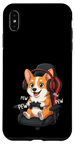 Corgi Gamer Dog �r�f�I�Q�[���v���[���[ �Q�[���X�g���[�}�[ �X�}�z�P�[�X iPhone XS Max �p