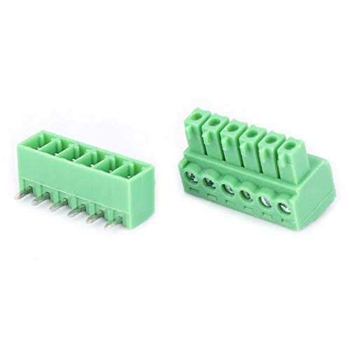 Terminais, bloco de terminais de parafuso de 6 pinos, tensão nominal de 300 V para instrumentos elet