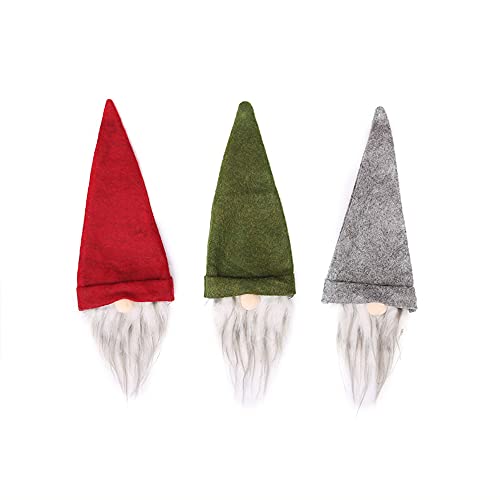 Vin Beauty Lot de 3 housses de bouteille de vin de Noël faites à la main pour bouteille de vin de Noël, sacs cadeaux de Noël, décorations de Noël Cover