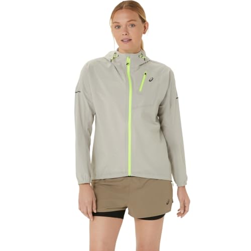 ASICS Women's Fujitrail Waterproof Jacket Running Jacket, S, Oatmeal