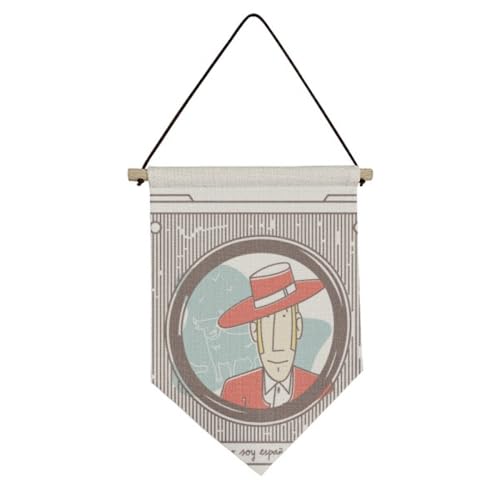 Drapeau en toile illustration espagnole rouge no/no pour décoration murale