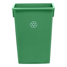 23 Gallon Slim Rectangular Trash Can, Recycle Bin - Green