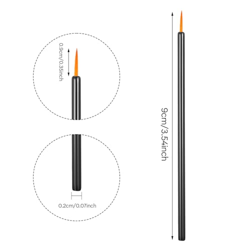Bremorou 100 Pack Disposable Eye Liner Brushes Ultra-Fine Point Eyeliner Applicator Fine Point Cosmetic Eye Wands Makeup Brushes Tools (Black - Image 2