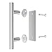 SMARTSTANDARD 10 Inch Sliding Barn Door Handle, Pull and Flush Hardware Set, Stainless Steel, Large Rustic Two-Side Design, Round