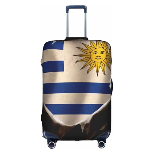 Travel Luggage Cover Vintage Torn Broken Uruguay Uruguayan Flag Fashion Washable Baggage Suitcase Protector Fit For Luggage X-Large