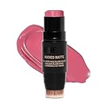 Nudestix Nudies Blush Stick – 3-in-1 Cream Blush for Cheeks, Eyes & Lips with Built-In Brush | Soft Matte Finish for a Natural Flush | Clean, Vegan & Travel-Friendly Makeup (Bubba)
