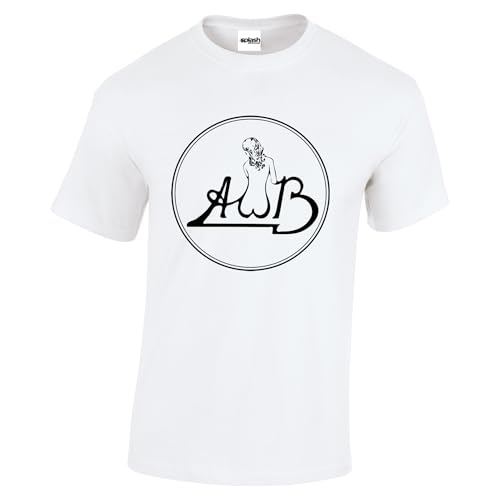 Image of Splashshirts AWB T-Shirt Average White Band Logo, Atlantic Soul Jazz Gift, Supersoft Cotton, Unisex Fit-White (Size-M)