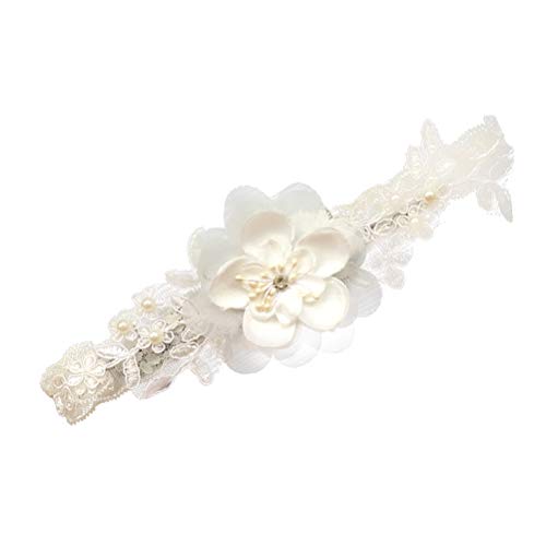 AKOOSY Cinturón Nupcial de Encaje Beige Ajustable y Cómodo para Boda, Adecuado para Novia en Fiesta Diseño Único y Diámetro de Muslo hasta 60 Cm