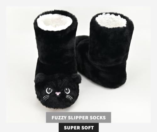Image of DICUIRD Womens Slipper Socks Comfy&Warm Animal Non-Skid Bedroom Slipper Booties
