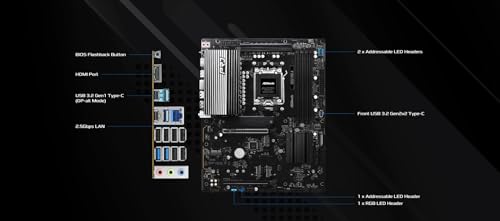 Image of ASRock B850 Pro-A AMD AM5 ATX Motherboard, Supports AMD Ryzen 9000 /8000 /7000 Series Processors, DDR5 8000+ (OC), PCIe 5.0, 2.5G LAN, BIOS Flashback, 14+2+1 Power Phase