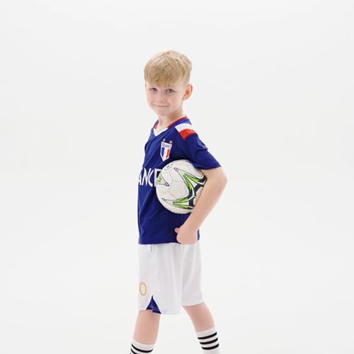 Cnins Girls France Soccer Jerseys for Kids #10 France Soccer Uniform Boys French Futbol Clothing for Child (C-FRA,6T) - Thumbnail 3
