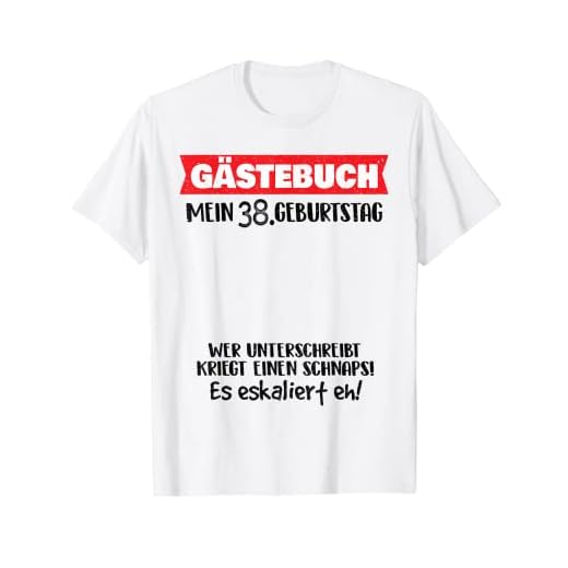 Divertido libro de visitas de 38 años de cumpleaños Camiseta