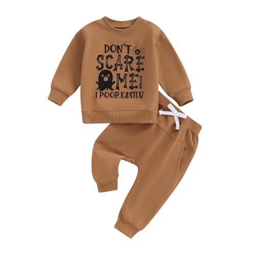 Image of Sprifallbaby Halloween Baby Clothes Long Sleeve Sweatshirt Newborn Toddler Baby Halloween Outfit Fall Boy Clothes Pants Set