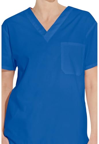 Image of Dickies EDS Signature Scrubs for Women and Scrubs for Men, Unisex One Pocket V-Neck Top in Soft Brushed Poplin 83706