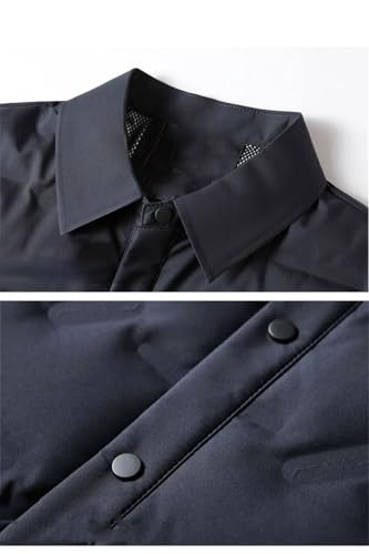 Disimlarl Men Down Jacket Solid Color Button Lapel Coat Business Casual White Duck Down Puffer Jacket4