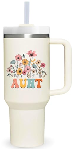 40 oz Tumbler with Handle for Aunt.Mothers Day Tumbler Gifts for Aunt.Birthday...