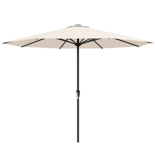 Image of AreShark 12 FT Patio Umbrella for Outdoor, Outdoor Table Umbrella with Crank, Outdoor Patio Umbrellas with 8 Sturdy Ribs, Patio Umbrellas for Market, Garden, Pool (Cream White)