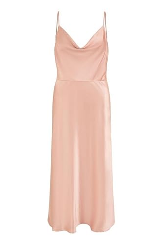 Yumi Rose Pink Satin Cowl Neck Midi Slip Dress (UK, Numeric, 10, Regular, Regular, Rose Pink)