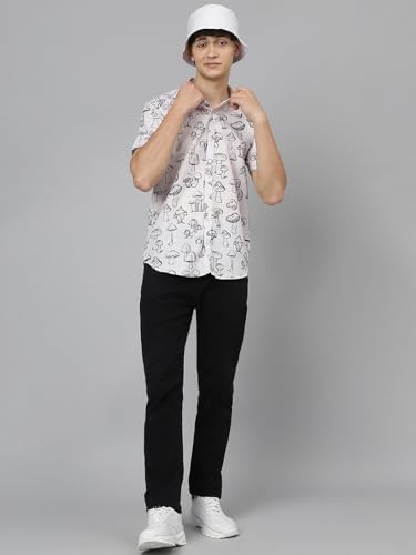 Image of LookMark Men's Trendy Cotton Blend Spread Collar Half Sleeve Printed Shirt||Printed Shirt for Men||AZ-LM-P1-PRINTED Shirt Cole-Parent