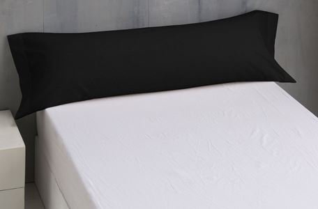 Energy Colors Textil - Hogar Pillowcase for Bed, 50% Cotton, 50% Polyester. (Black, 90 Bed, 45 x 110 cm)