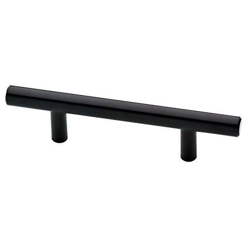 Bar Pull, Steel, Matte Black, 3-In.