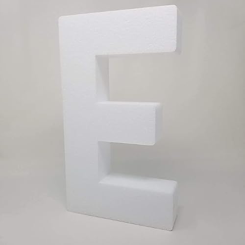 Free Standing - EPS Smooth Foam Letters for Weddings, Cakes, Arts & Crafts - E, 24" High - Jumbo