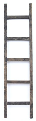 BarnwoodUSA Rustic Farmhouse Decorative Ladder - Our 5 ft Ladder can be Mounted Horizontally or Vertically and is Crafted from 100% Recycled and Reclaimed Wood | No Assembly Required | Black
