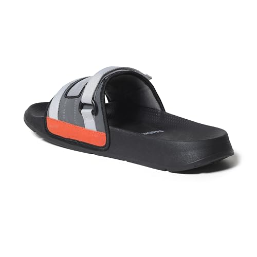 Image of CHUPPS Element Grey & Black Drift Orthopedic Slippers | Soft Footpharma Footbed | Breathable Ventilation Holes | Lightweight Flip Flops | Anti-Skid Chappals for Everyday For Mens