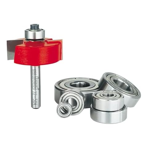 Freud 32-504 Rabbeting Bit Bearings,Flush:1/8,1/4,5/16,3/8,7/16,1/2", 1/4" Shank Cover