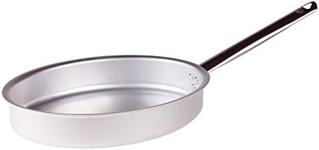 Pentole Agnelli Professional Aluminium 3 Mm. Oval Fish Pan with Handle, Diameter 34 cm, Silver