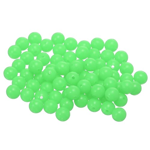 YELARXI Fishing Beads Glow Hard Plastic Fishing Bait Eggs Lure Rigs Accessories 7 mm Fit for Saltwater Freshwater - Round (500 Pack Green)