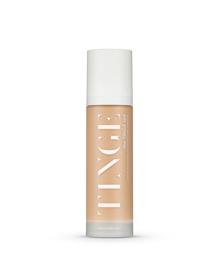 Tinge Body Makeup, Water & Transfer Resistant, Medium Coverage Cream, Lasts Up to 48 Hours, For All Skin Types, Fragrance Free, Vegan, American Made, 3.38 Fl Oz. - Medium Neutral
