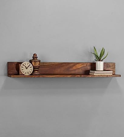 Floating Shelf for Wall Natural Walnut Wood Wall Shelves Picture Ledge Display Shelf Hanging Wall Bookshelf for Living Room Bedroom Kitchen Office Home D?cor (Natural, 22inches)