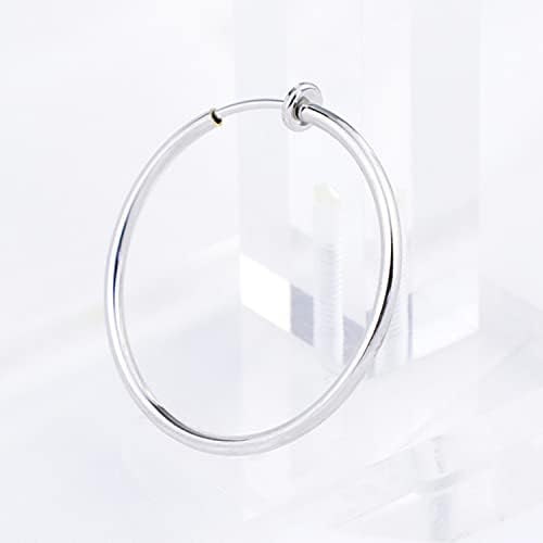 Zeayebsr 6 Pairs Fake Earrings Hoop Non-pierced Nose Ring Spring Hoop Earrings Lip Ear Clip Body Jewelry Multi-sized Steel and Gold Color by Zeayebsr