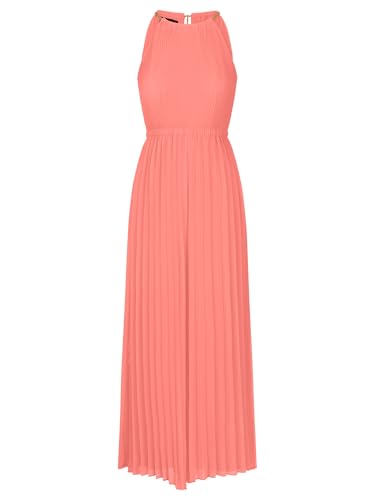 Mono plisado coral de talla única con caída fluida y elegante para mujer