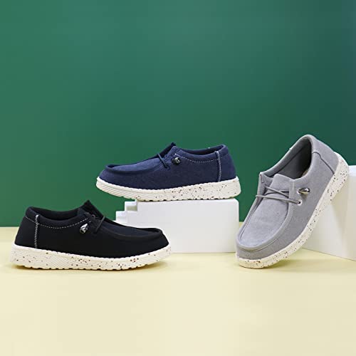 Firelli Kids Loafers Boys Girls Canvas Walking Shoes School Shoes(Navy,12) #TOP6