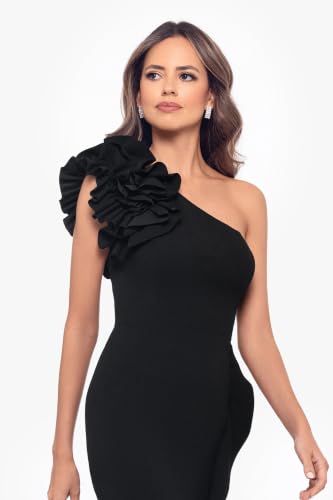 Image of Xscape Womens Xscape Women's Off The Shoulder Sweetheart Neck Ruffle Knee Length Dress