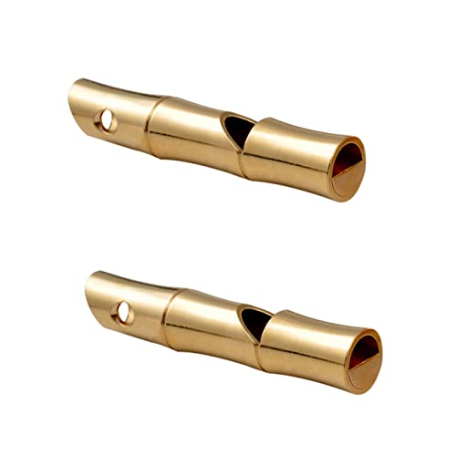 2 silbatos portátiles de latón SUPVOX para deportes y supervivencia miniatura 1