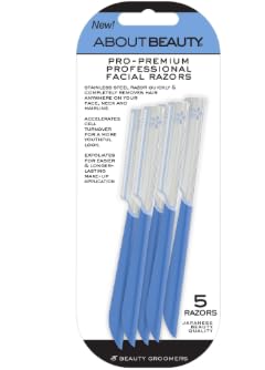 About Face Pro-Premium Facial Razors - 5 Beauty Groomers for Hair Removal Ideal for Shaving Exfoliating and Brow