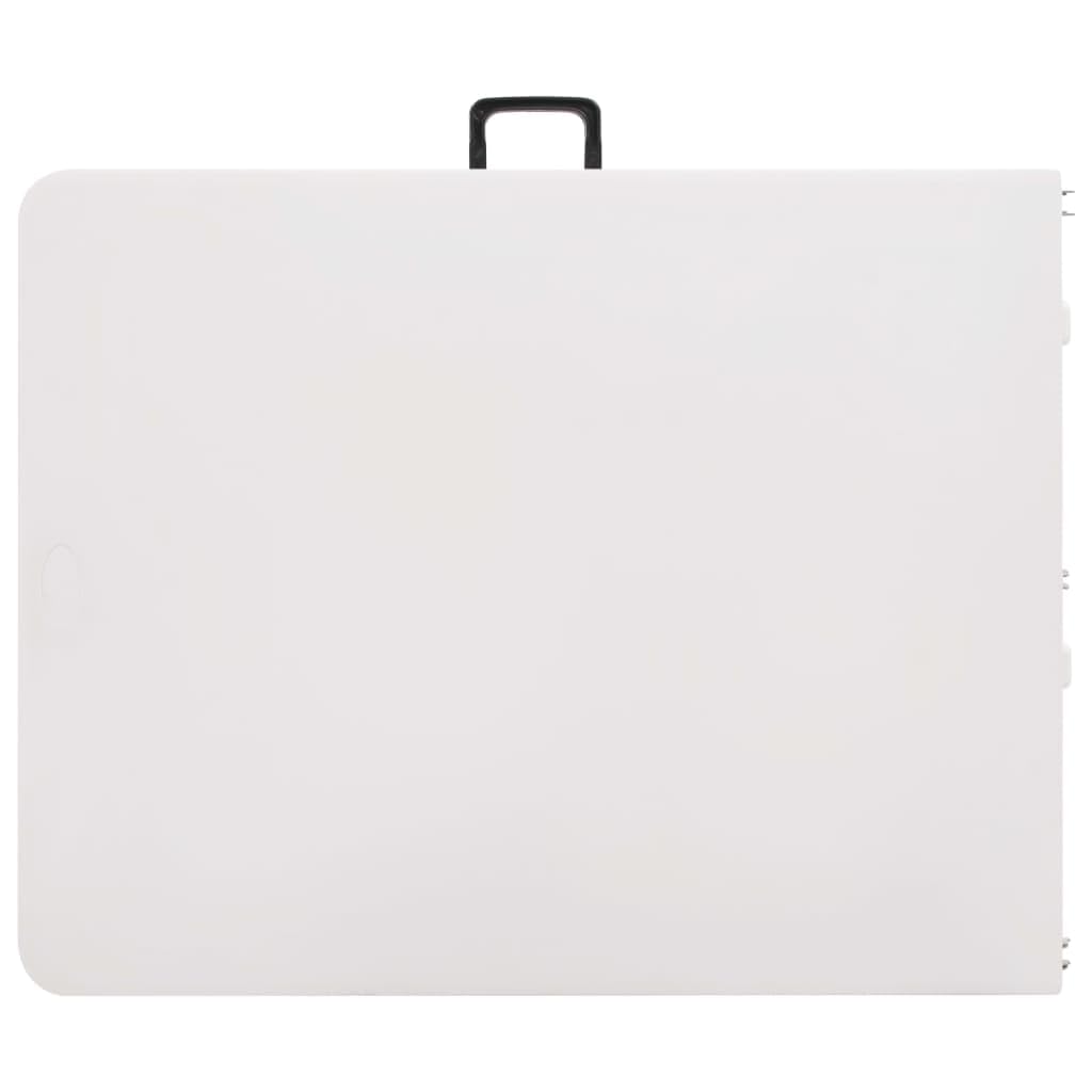 Stół ogrodowy, składany, biały, 180 x 72 x 72 cm, HDPE, wytrzymały stół składany z uchwytem do noszenia, dla 6 osób, idealny do aktywności na świeżym powietrzu, na kemping i imprezy