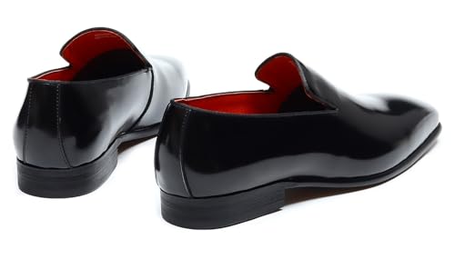 Santimon Mens Loafers Dress Casual Slip-On Penny Loafer Fashion Formal Business Moccasin Wedding Tuxedo Genuine Leather Comfortable Shoes for Men4