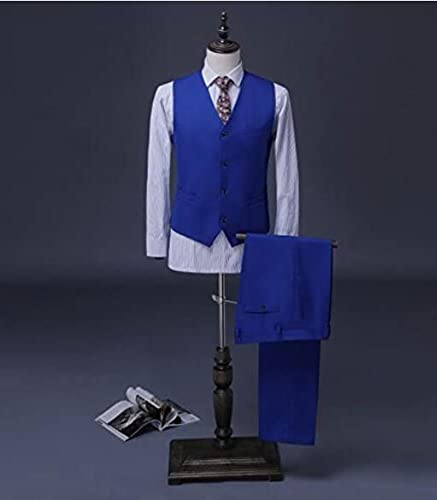 Men's Royal Blue Groom Tuxedos 3 Pc Men Suits 2 Buttons Wedding Suits For Men Royal Blue 38 Chest / 32 Waist #TOP3
