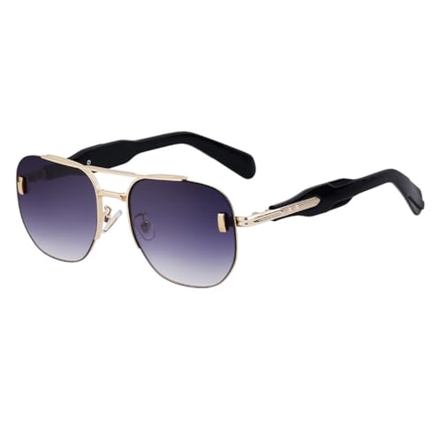 Lunettes de soleil punk en métal vintage pour homme, l'élégance des grands verres